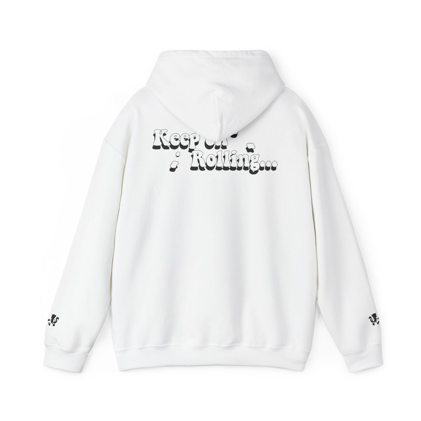 Monaco Hoodie - "Keep on Rollin'..." Retro Script White Pullover