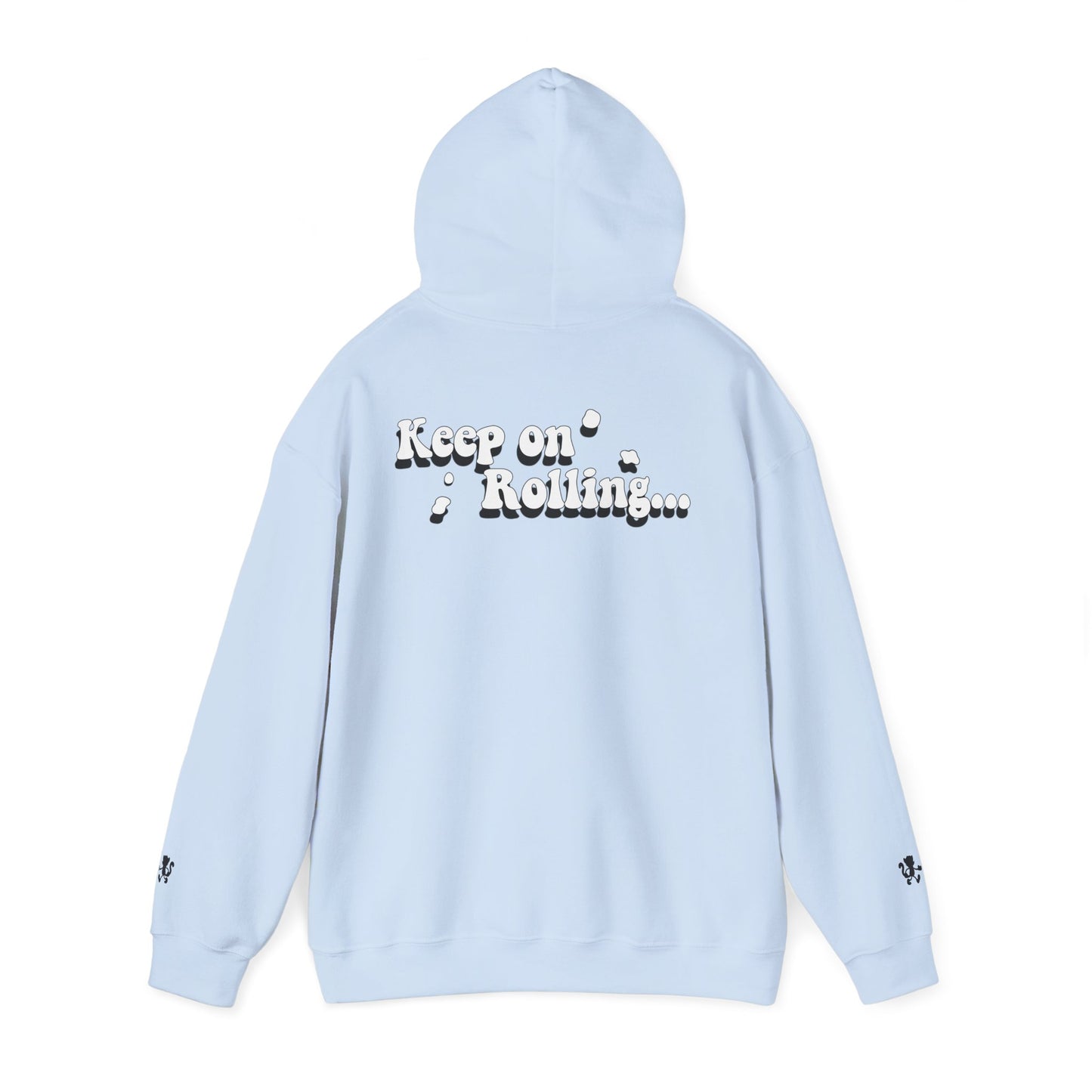 Monaco Hoodie - "Keep on Rollin'..." Retro Script White Pullover