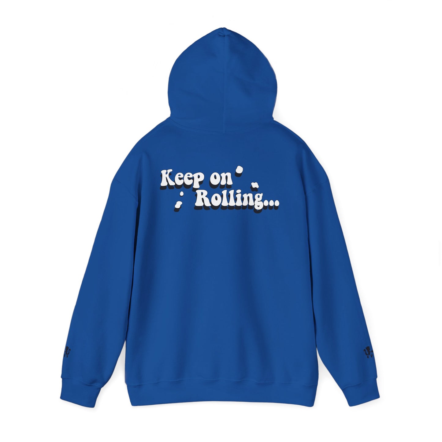 Monaco Hoodie - "Keep on Rollin'..." Retro Script White Pullover