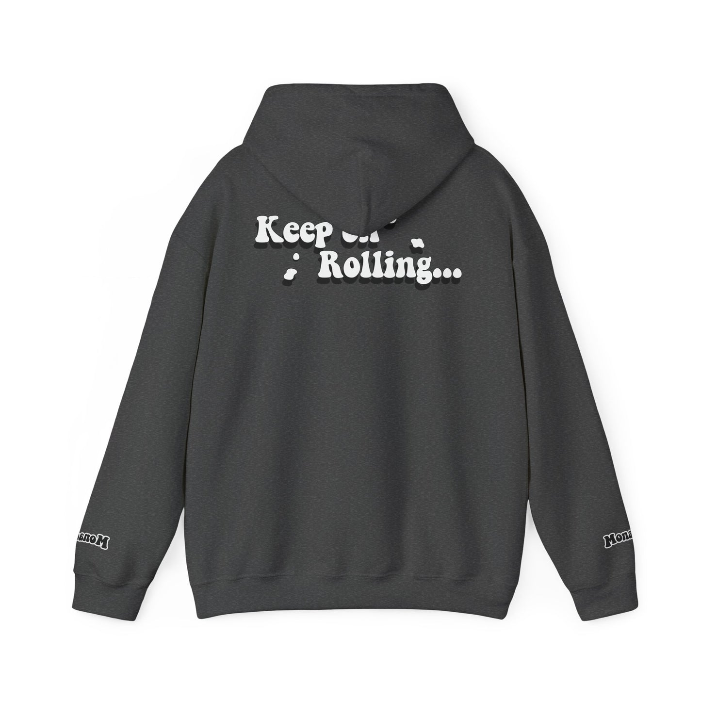 Monaco Hoodie - "Keep on Rollin'..." Retro Script White Pullover