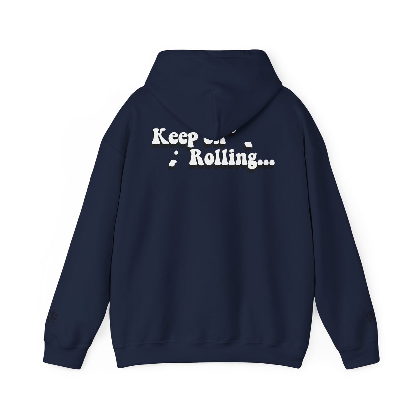 Monaco Hoodie - "Keep on Rollin'..." Retro Script White Pullover