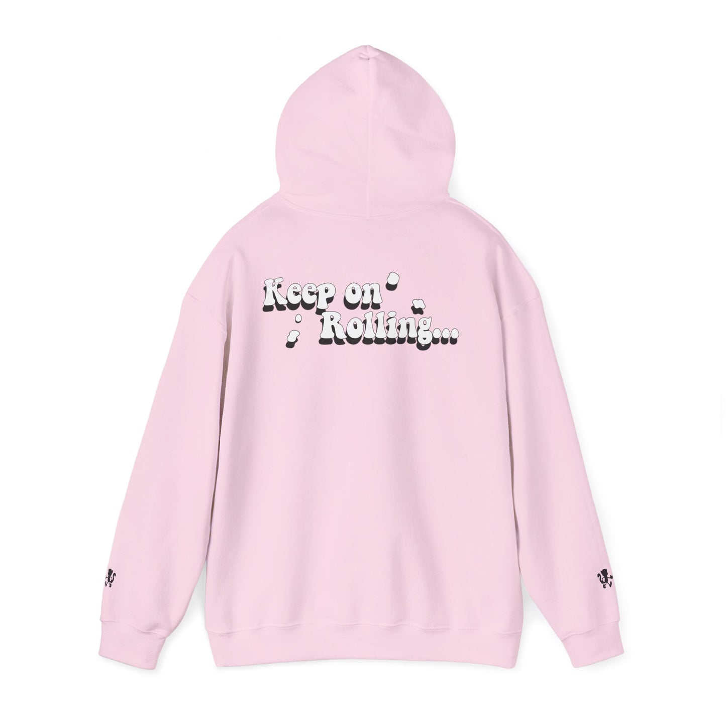 Monaco Hoodie - "Keep on Rollin'..." Retro Script White Pullover