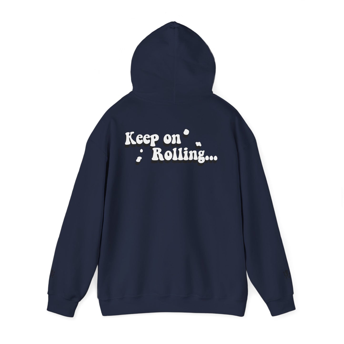 Monaco Hoodie - "Keep on Rollin'..." Retro Script White Pullover