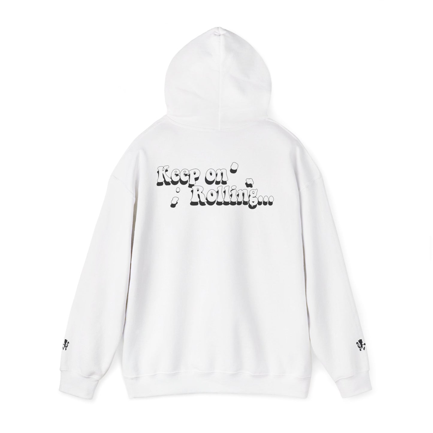 Monaco Hoodie - "Keep on Rollin'..." Retro Script White Pullover