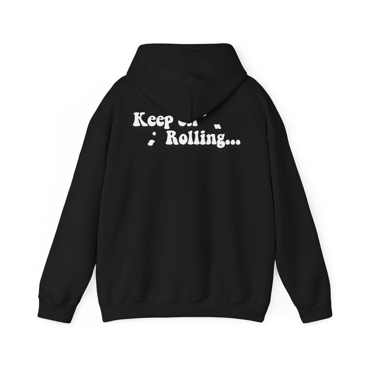 Monaco Hoodie - "Keep on Rollin'..." Retro Script White Pullover
